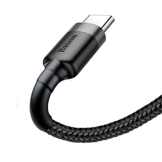 Кабель Baseus Cafule Cable USB For Type-C 3A 0.5m Gray+Black Киев