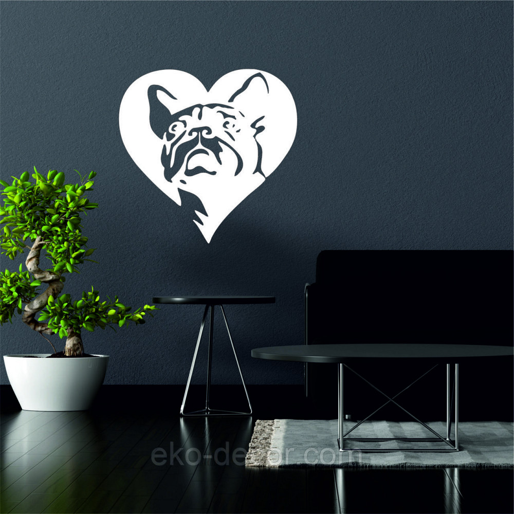 Декоративне настінне Панно «Французький  бульдог», Декор на стіну 50*38 см, Білий Київ - фото 5