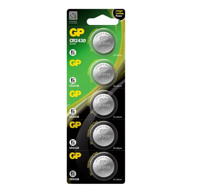 Батарейка таблетка GP CR2430 3.0 V літієва 5 шт блістер Рівне - фото 1