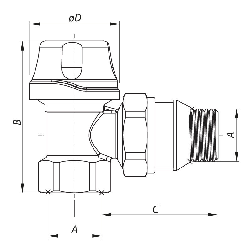 Кран термостатичний кутовий 1/2" Koer KR.921-GI   ( KR2682 ) 33728 Харків - фото 2