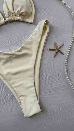 Жіночий стильний трендовий купальник зі щільного мікродайвінг Молочний, 46 Одеса