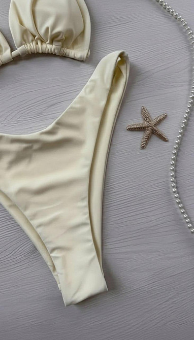 Женский стильный трендовый купальник из плотного микродайвинг Молочный, 46 Одесса - изображение 3