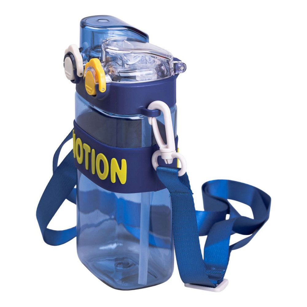 Пляшка для води з трубочкою 550 мл спортивна пластикова пляшка для тренувань Синя HP-14-49BL Коломия - фото 5
