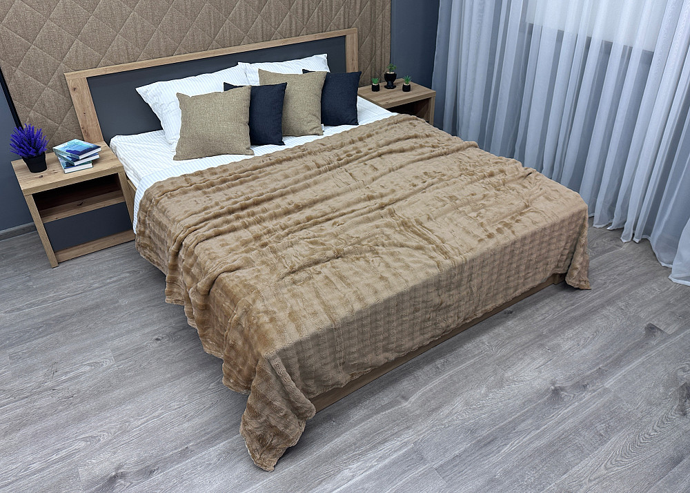 Плед-покривало 200х230 см (+-5см) Soft Night Темно-бежевий (87-135) Київ - фото 3