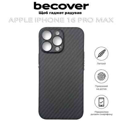 Чохол до мобільного телефона BeCover Carbonite Case (MagSafe) для Apple iPhone 16 Pro Max Black (712069) Вінниця