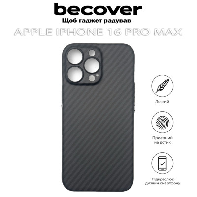 Чохол до мобільного телефона BeCover Carbonite Case (MagSafe) для Apple iPhone 16 Pro Max Black (712069) Вінниця - фото 4