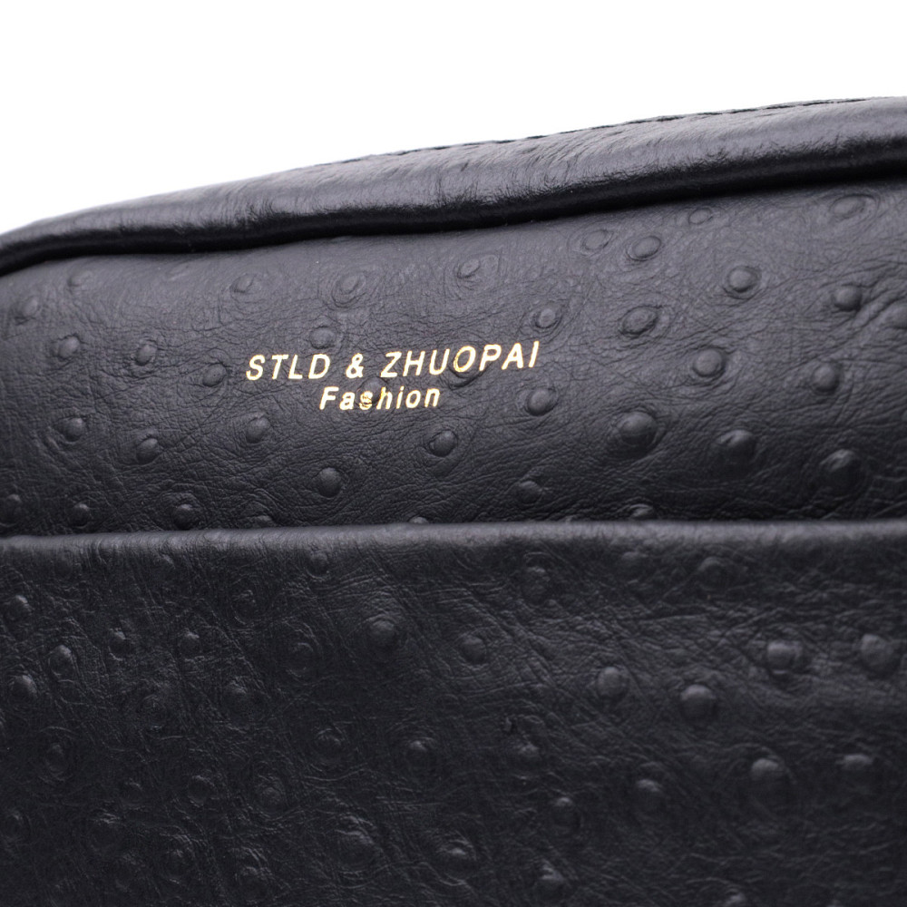 Фактурная сумка для женщин из натуральной кожи Vintage 22659 Черная Киев - изображение 8