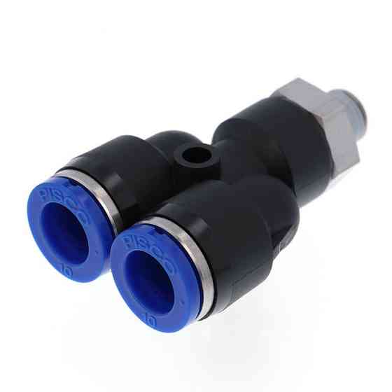 Фітинг Y-подібний для пластикових трубок 10мм із зовнішнім різьбленням 1/8" ROCKFORCE RF-SPX10-01 Одеса