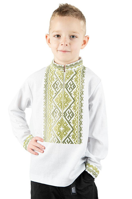 Вишиванка жіноча з довгим рукавом лляна, біла топ Київ - фото 4