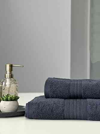 Комплект полотенец с бордюром Ideal Textile 2 шт (50х90+70х140 см) 500 г/м2 (56860401) Графітовий Черновцы