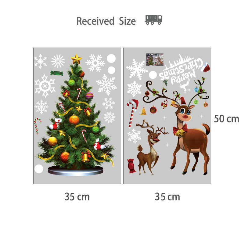 Наклейки для окон новогодние 50 на 70 см разноцветный Киев - изображение 3