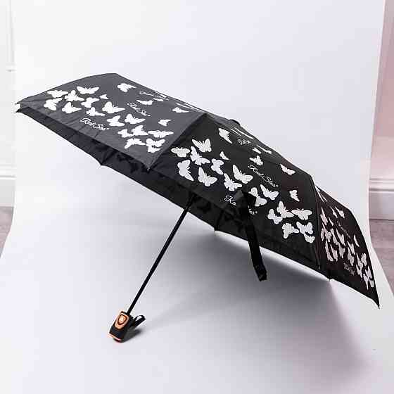 Полуавтоматический зонт с принтом, черный, 97 см Киев