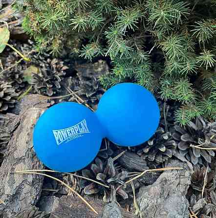 Массажний силіконовий підвійний м'яч PowerPlay PP-4355 Silicone Lacrosse Peanut Ball (6.3*12.6см.) Сі Кам'янське