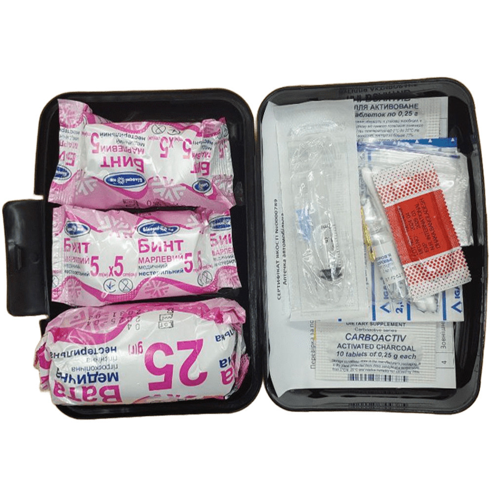Аптечка автомобільна АМА-1 пластикова в плівці (15од., 19шт.) Київ - фото 2