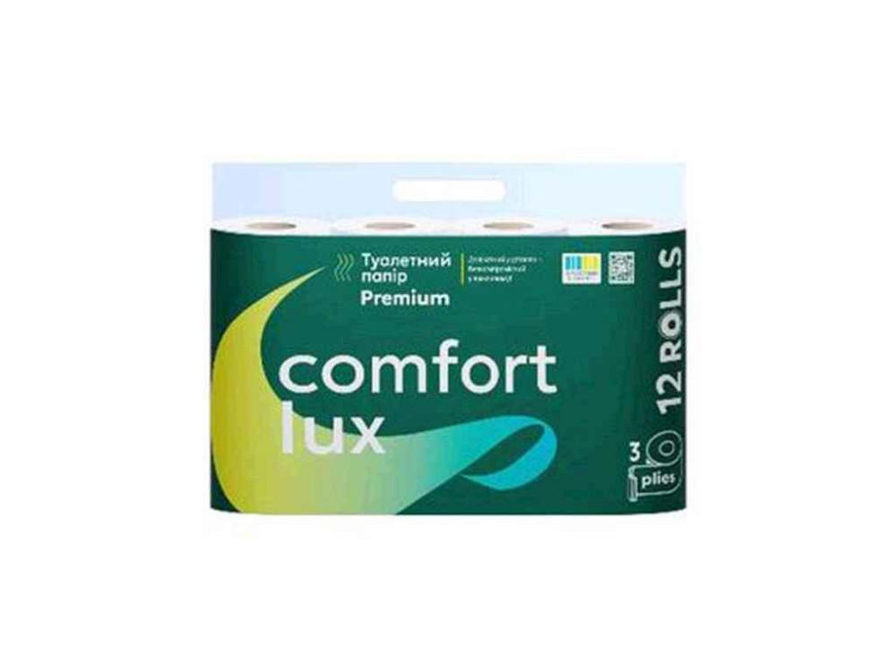 Туалетний папір 12шт 3шар Рremium Білий ТМ СOMFORT LUX Київ - фото 1