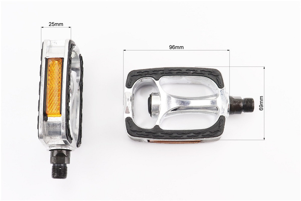 Педалі CITY 9/16" (95x70x24mm) алюмінієві, сріблясто-чорні Київ - фото 2