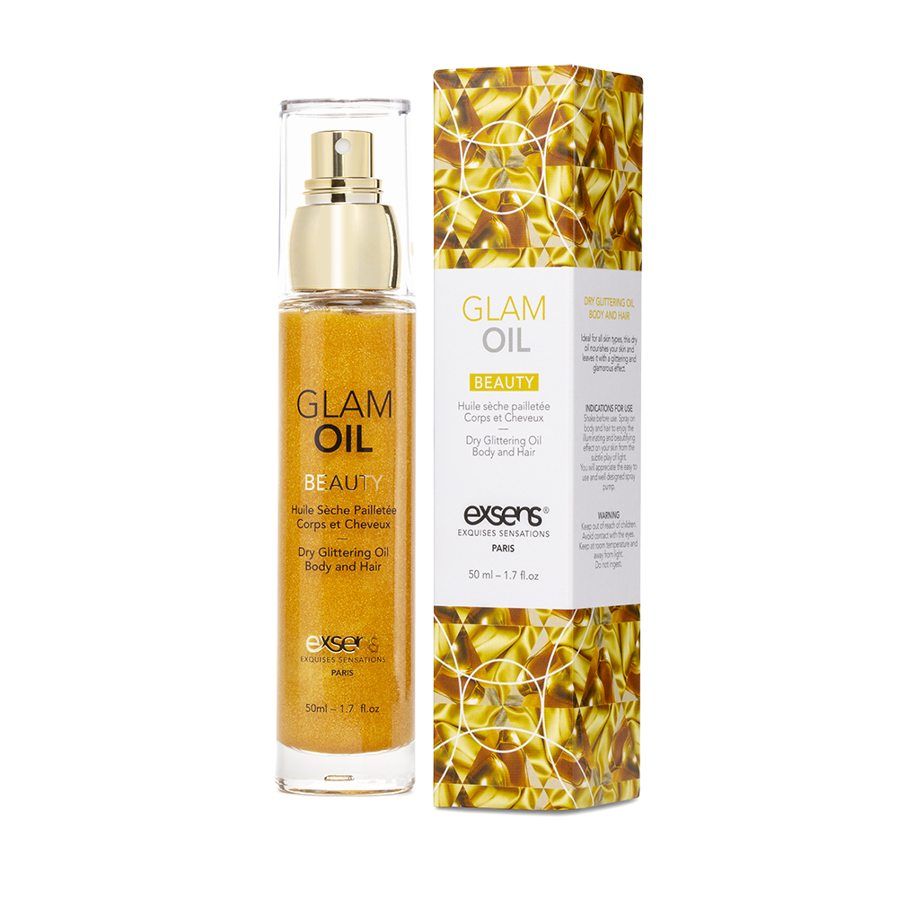 Масло для тела с блеском EXSENS Glam Oil 50мл, с маслом миндаля, без парабенов и феноксиэтанола Sex Aura Киев - изображение 1