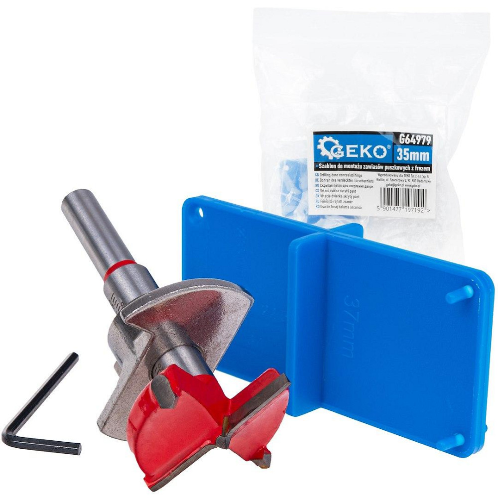 Шаблон монтажу меблевих завіс "GeKo" з регульованою фрезою 35 мм Київ - фото 1