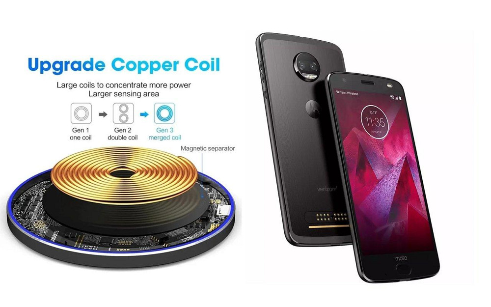 Бездротовий зарядний пристрій Copper до 30W для LG V50 ThinQ, V50 ThinQ 5G, V50s ThinQ, USB-C, LED Київ - фото 2