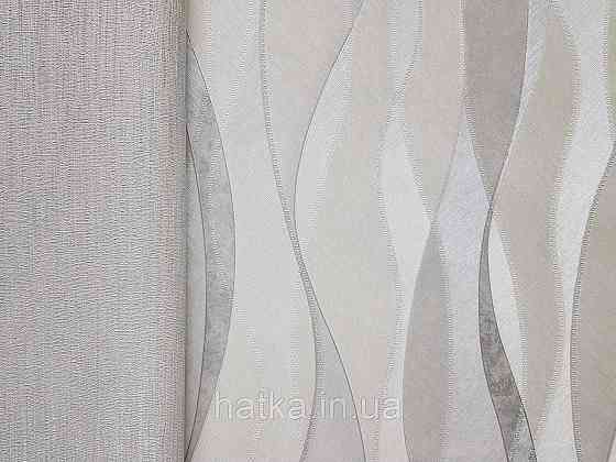 Шпалери вінілові на флізеліні гарячого тиснення DU&KA 1.06х10 вензель основа під штукатурку сірі коричневі Київ