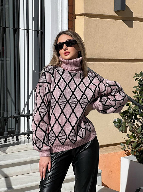 Жіночий стильний в'язаний светр графічний принт. 42-52р. Київ - фото 6