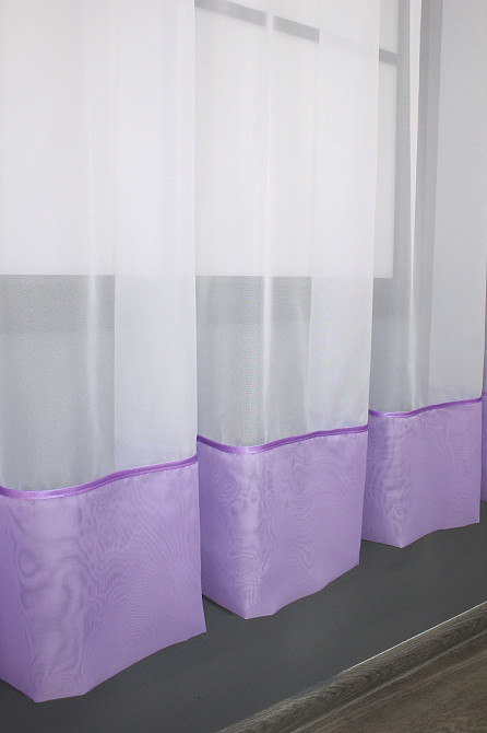 Кухонна занавіска VR-Textil № 078к бузковий з білим 280х170 см (52-0783) Київ - фото 5