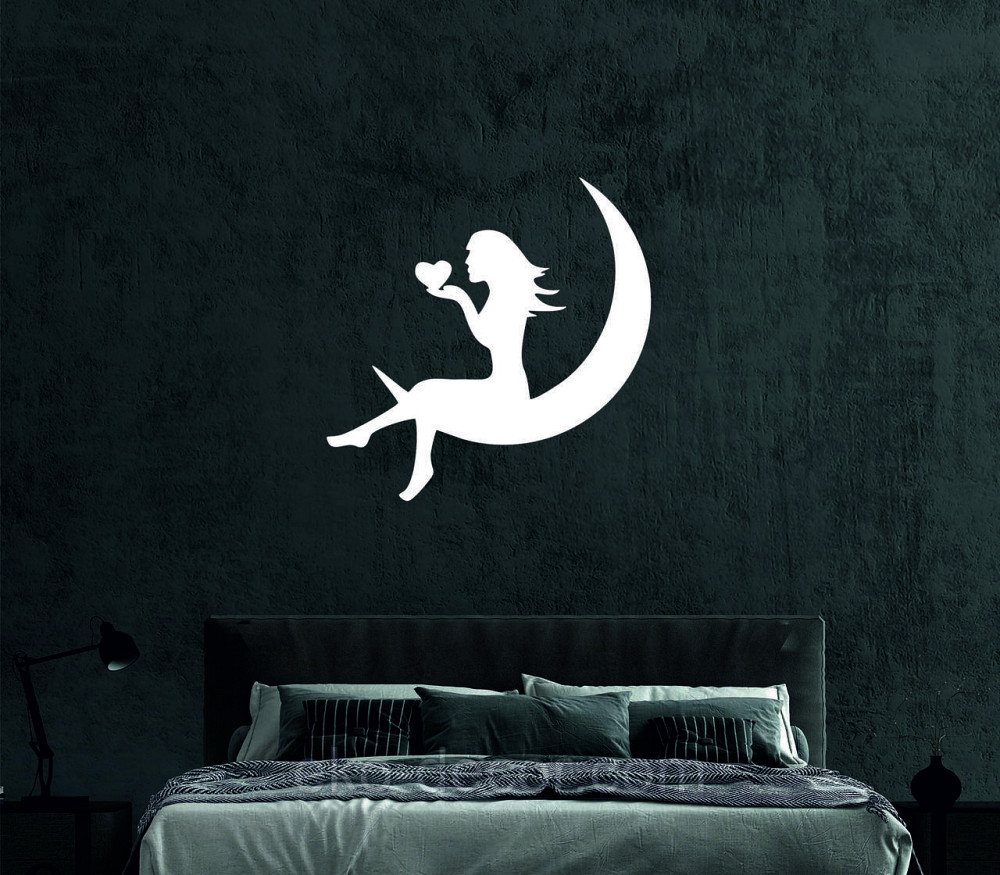 Декоративне настінне 3D Панно «Дівчина на місяць», Декор на стіну з об'ємом Київ - фото 4