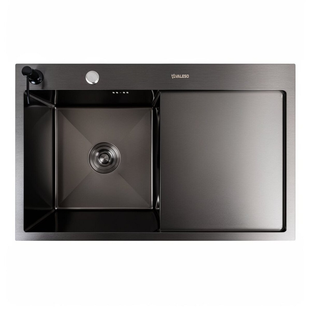 VALESO Кухонна мийка CM 78*50 L чорна PVD VALESO Handmade (круглий сифон 3,0/0,8) Киев - изображение 1