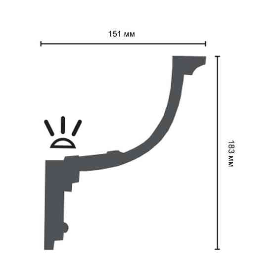Карниз полиуретановый гладкий Gaudi Decor P 2024 Днепр