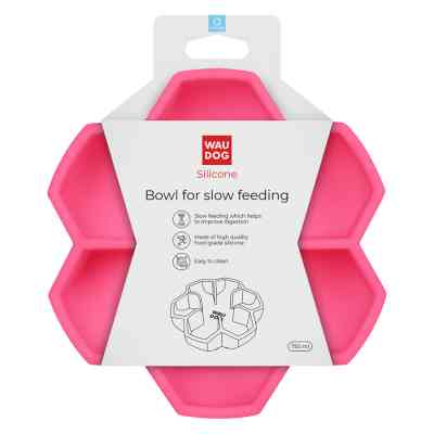 Универсальная посуда для животных WAUDOG Silicone миска для медленного питания 750 мл розовая (23547) Винница