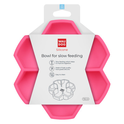 Универсальная посуда для животных WAUDOG Silicone миска для медленного питания 750 мл розовая (23547) Винница - изображение 4