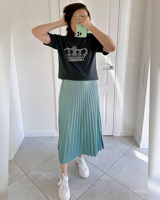 Женская классическая длинная юбка плиссе Оливка Одесса - изображение 4