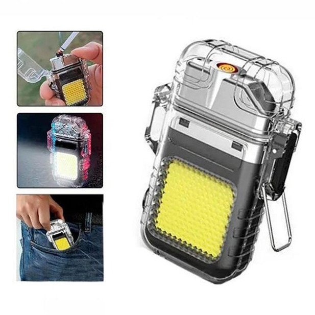 Зажигалка спиральная водонепроницаемая электронная с LED фонариком и зарядкой от USB CW-33 Львов - изображение 2