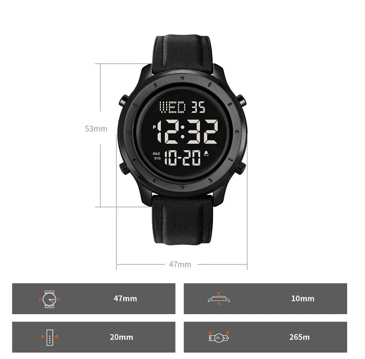 Мужские наручные электронные часы Skmei 1864 (Черные) Винница - изображение 8