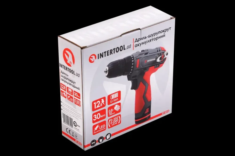 Суруповерт акумуляторного 12В, 30 Nm, 350/1300 об/мин, 0,8-10 мм, 1.5 Ач Intertool Вінниця - фото 3