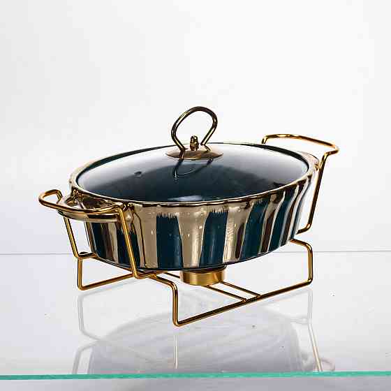 Мармит фарфоровый настольный круглый 1 литр мармитница с подогревом JY-5 Киев