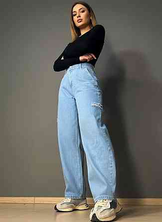 Джинси жіночі XRay 241-7374 skater jeans банани рвані блакитні, блакитний, 38, 38, 79 см, 106 см Київ