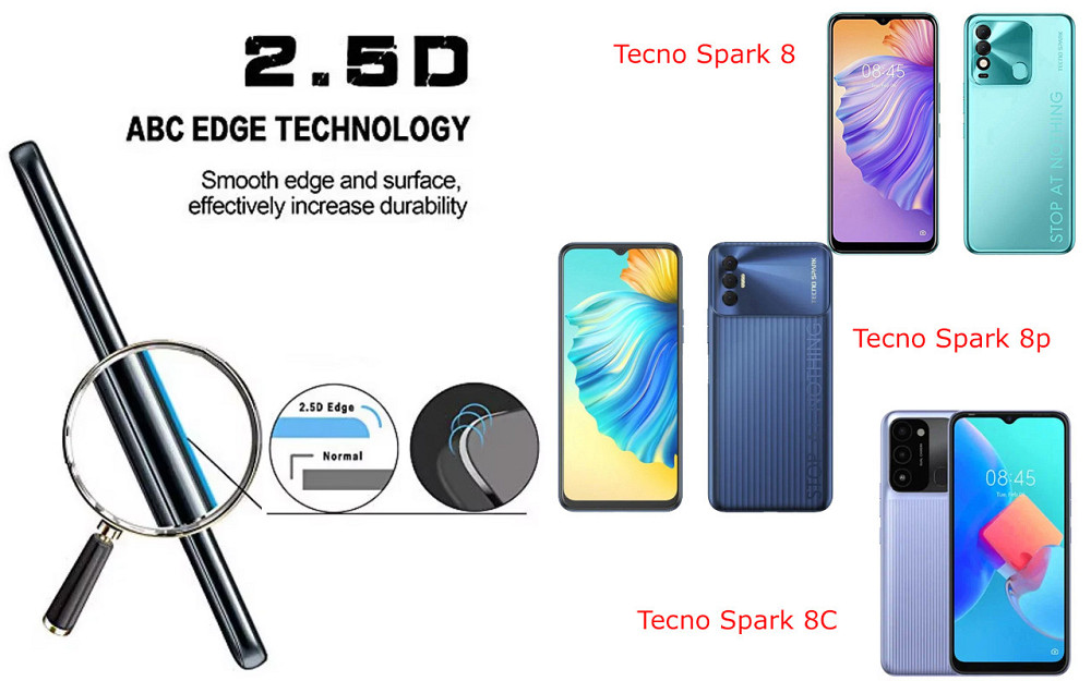 Защитное стекло ArmorGlass для Tecno Spark 8, Spark 8p, Spark 8C – устойчивое к царапинам и ударам Киев - изображение 2