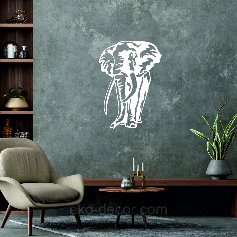 Декоративне настінне Панно «Слон», Декор на стіну 50*35 см, Білий Київ - фото 7