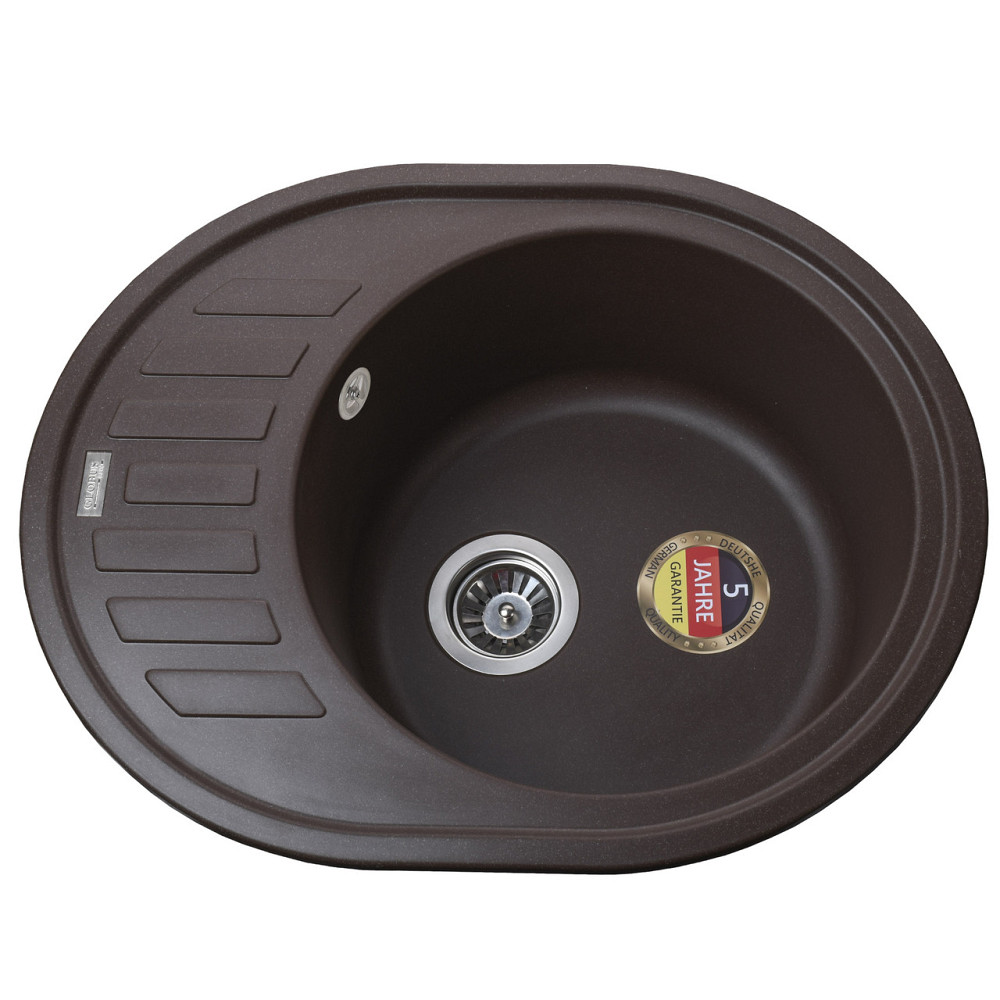 Гранітна мийка Globus Lux ARNO коричневий 620x500мм-А0006 (000008239) Київ - фото 6