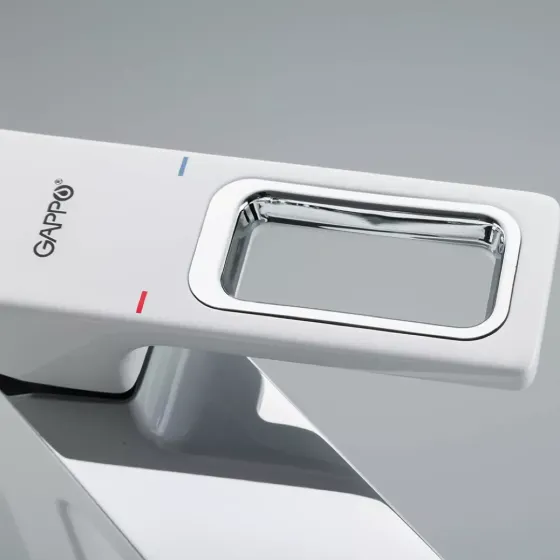 Змішувач для раковини високий GAPPO G1017-2, білий/хром Київ