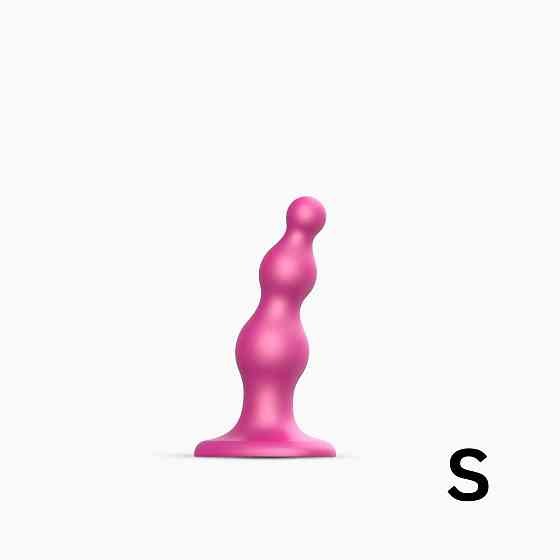 Насадка для страпона Strap-On-Me Dildo Plug Beads Framboise Metallic S Sex Aura Київ