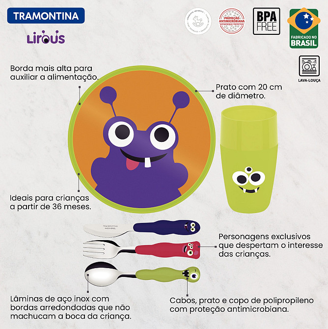 Дитячий набір Tramontina Baby Lirous, 5 предметів (6710910) Київ - фото 5