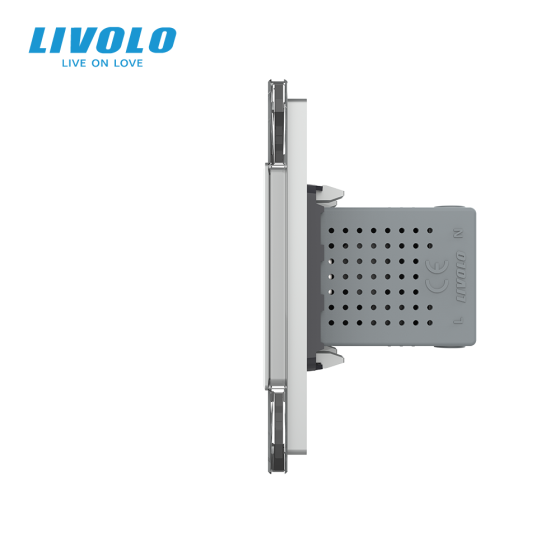 Розетка з заземленням з 2 USB розетками Livolo сірий скло (VL-C7C1EU2USB-15) Коломыя