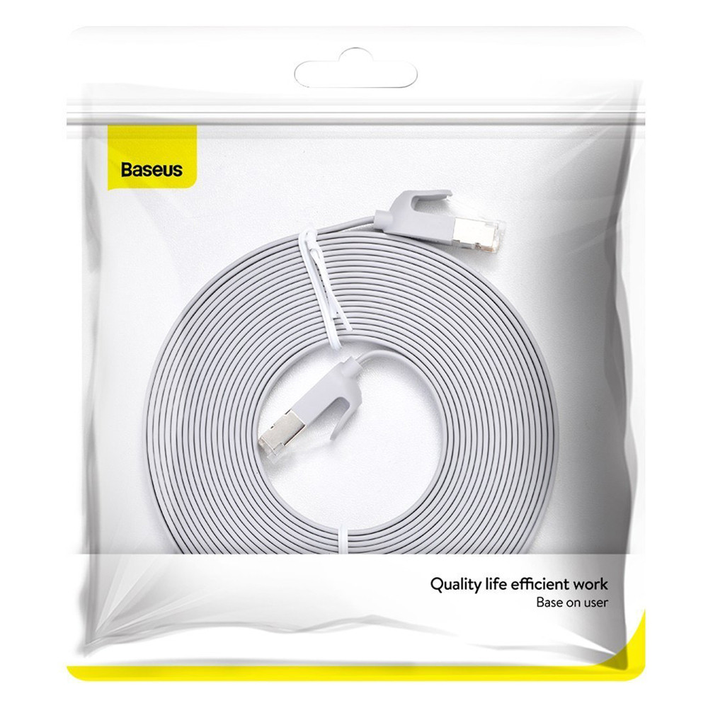 Патч-корд Baseus мережевий кабель Ethernet Cat6 RJ 45 Gigabit Network PCWL-D0G (Сірий, 5м, Плоский) Миколаїв - фото 9