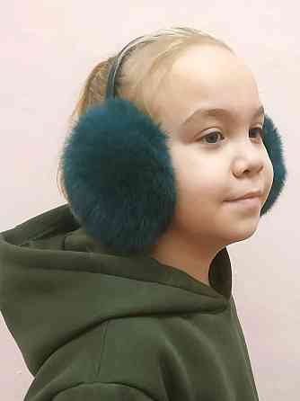 Наушники меховые детские из кролика Зеленый Харьков