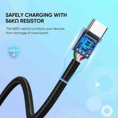 Дата кабель USB 2.0 AM to Type-C 1.0m US288 Aluminum Braid Black Ugreen (60126) Вінниця