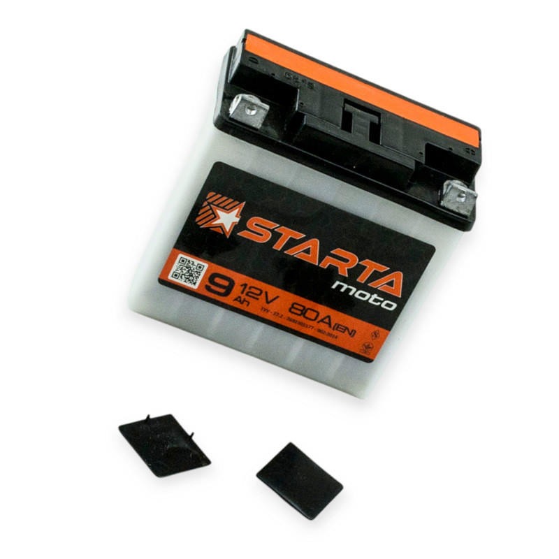 Акумулятор (137x77x135) МТ, ІЖ мото заливний ta (плоска клема) 12V9A Мукачево - фото 1