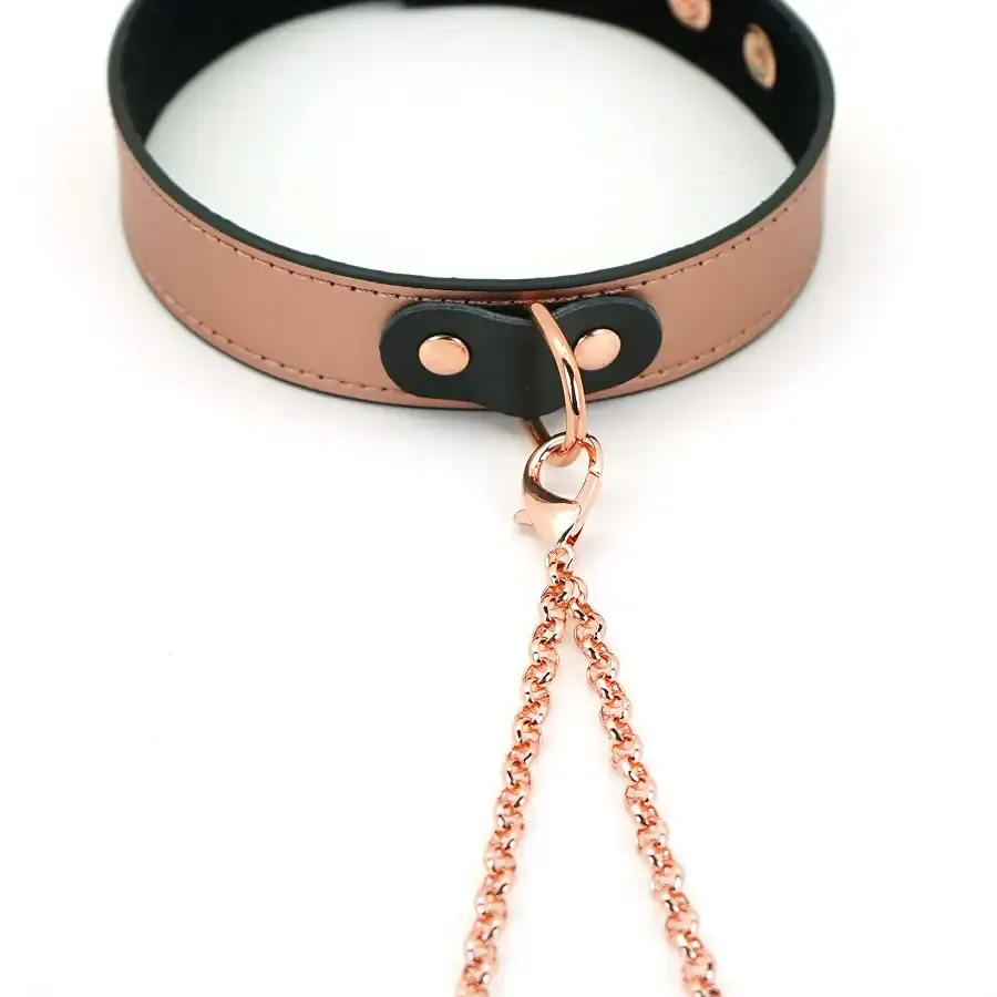 Нашийник із затискачами для сосків Liebe Seele Rose Gold Memory Collar with Nipple Clamps Львів - фото 10
