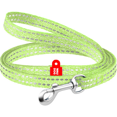 Поводок для кошек WAUDOG Re-cotton светоотражающий XS 200х1 см салатовый (16445) Винница - изображение 1
